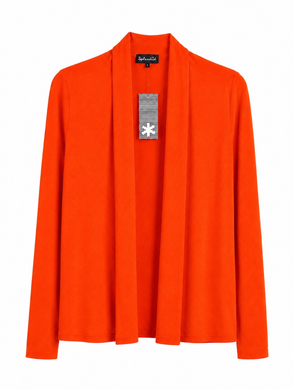 Splendid Orange Crepe Open-Front Cardigan Jacket Size Medium NWT